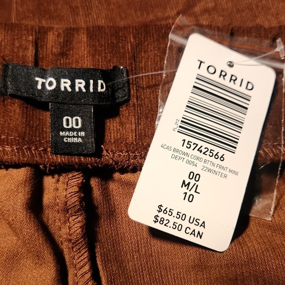 Torrid Brown Corduroy Button-Front Skirt Size 12 Plus Country - Picture 7 of 7